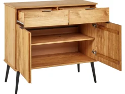 Komoda 2 szuflady 2 drzwiczki jasne drewno