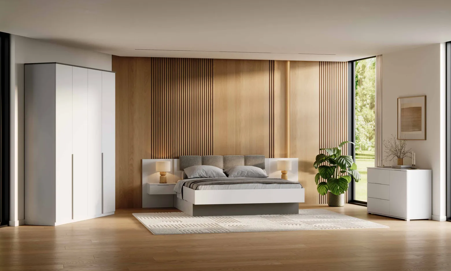 Komoda 3 szuflady 1 drzwiczki 80x120cm biały mat