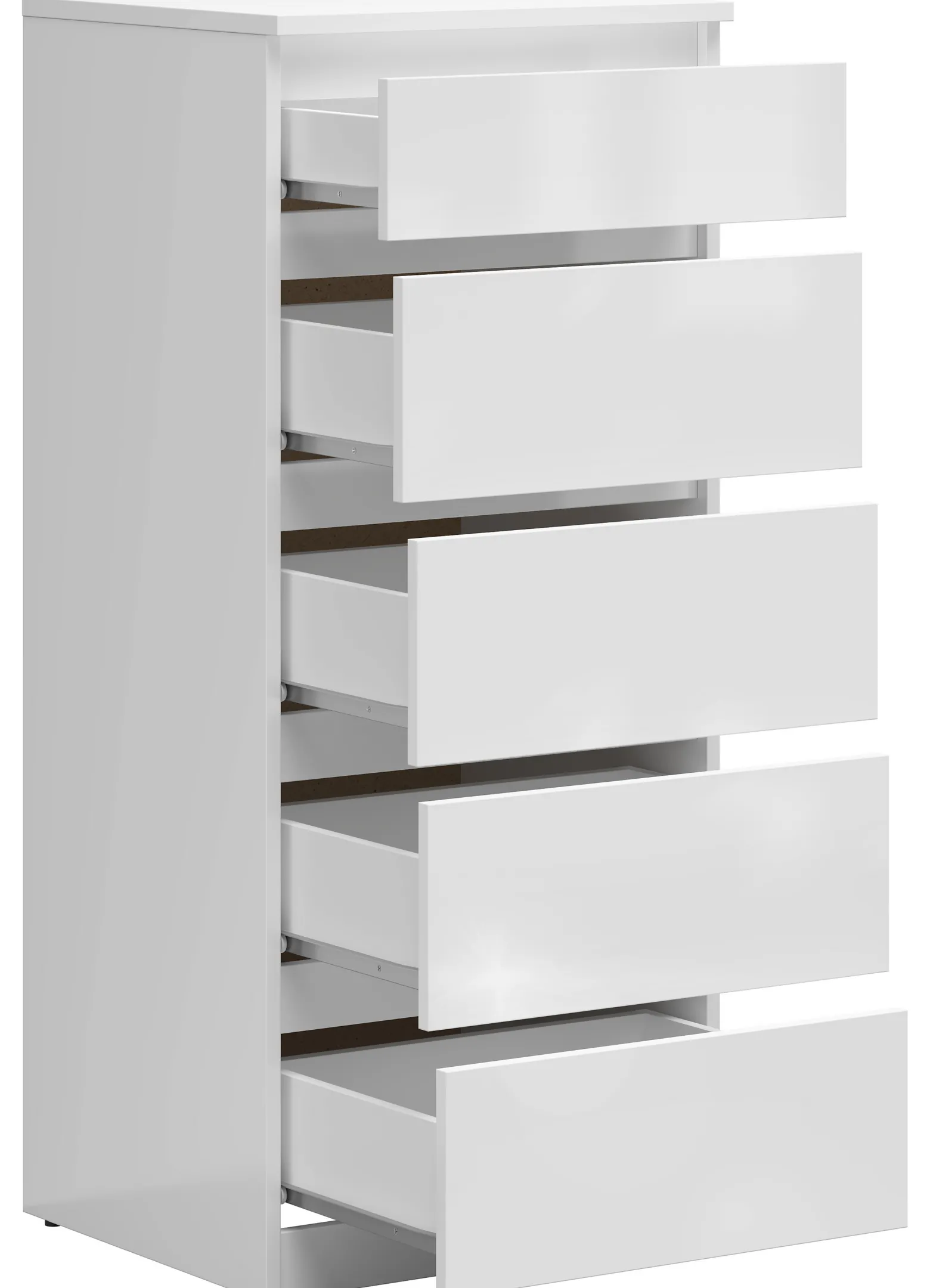 Komoda Tetrix 50 cm z 5 szufladami biały połysk