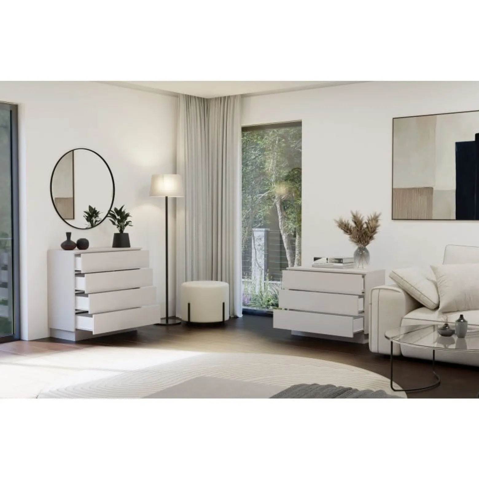 Komoda Topeshop AMBER 4S Szafka 4 Szuflady Kaszmir Beż