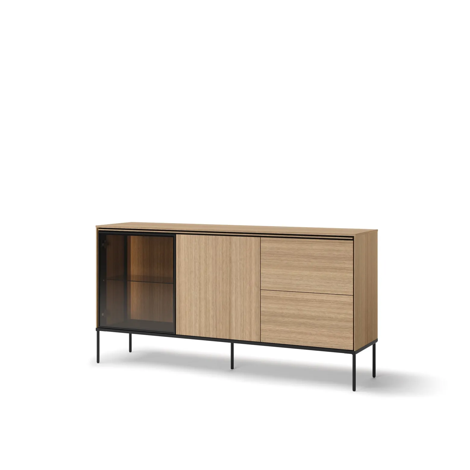 Komoda VISSO VI-05 z oświetleniem LED dąb linearny