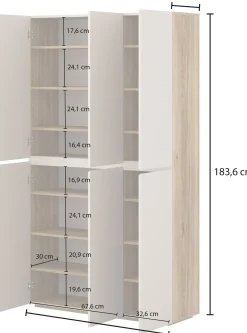 Komoda wysoka 105 cm do salonu z półkami CRISS