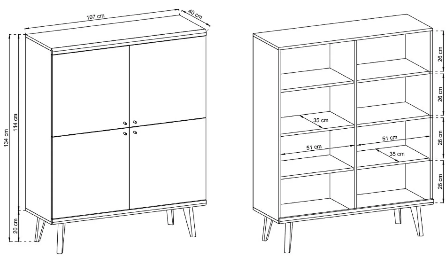 Komoda wysoka DRIMO PK107 do salonu