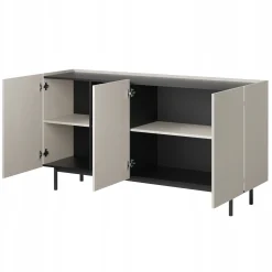 Komoda z drzwiami uchylnymi Noel 3D 165 Kaszmir / Czarna