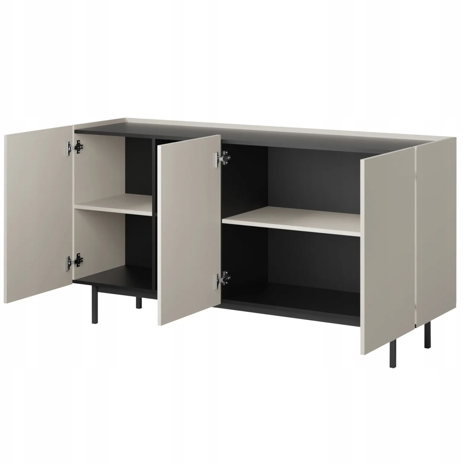 Komoda z drzwiami uchylnymi Noel 3D 165 Kaszmir / Czarna