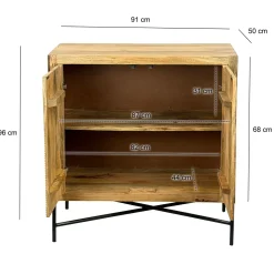 Komoda z litego drewna 91x96cm Szafka stojąca do przedpokoju z drzwiami