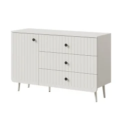 Komoda z szufladami Chloe 1D3S 120 Biała (2 kolory uchwytu)