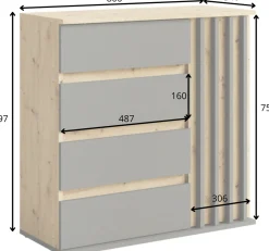 Komoda z szufladami 80 cm do przedpokoju DORIOS
