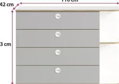 Komoda z szufladami 116 cm do salonu PINGO