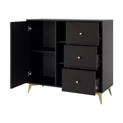 Komoda z szufladami do salonu Sakai 1 1F 3S T824 Czarny