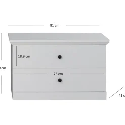 Komoda z Szufladami Niska do Przedpokoju DIVE 81 cm Biała