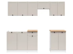 Komplet kuchenny Junona Line 230 cm biały/uni kaszmir z blatem