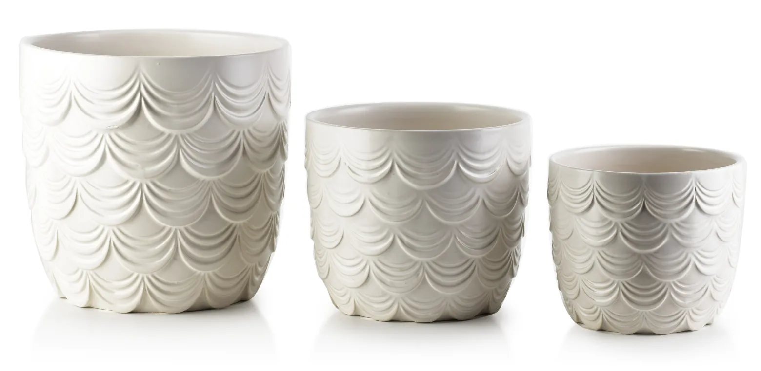 Komplet 3 doniczek ceramicznych NEVA