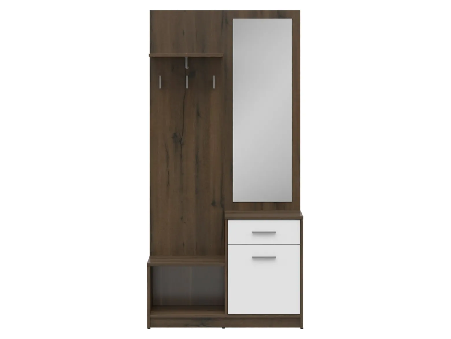 Komplet do przedpokoju Nepo Plus 90 cm dąb noble/biały