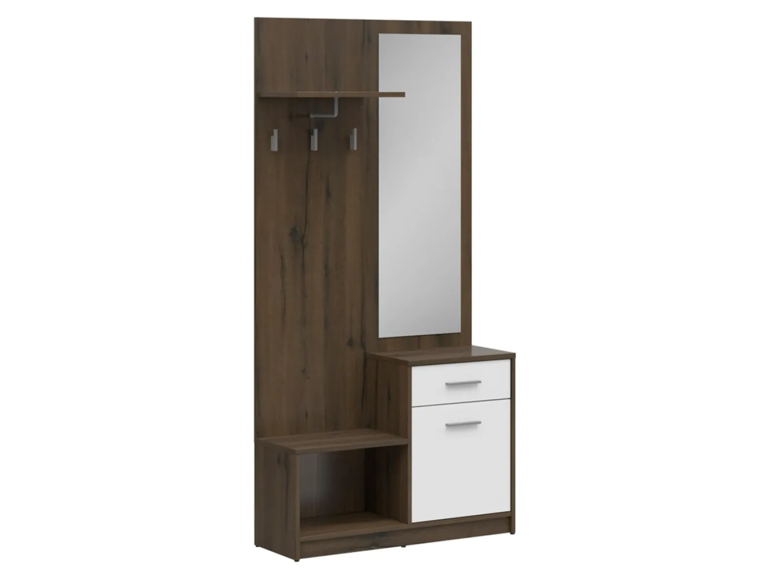 Komplet do przedpokoju Nepo Plus 90 cm dąb noble/biały