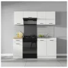 Komplet kuchenny Junona Line 180 cm kredowy połysk bez blatu