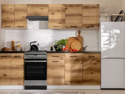 komplet kuchenny Junona Line 240 cm dąb delano jasny bez blatu
