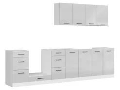 Komplet kuchenny Junona Line 300 cm jasny szary połysk