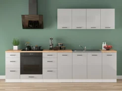 Komplet kuchenny Junona Line 300 cm jasny szary połysk