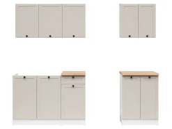 Komplet kuchenny Junona Line A 180 cm biały/uni kaszmir z blatem