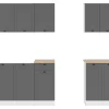 Komplet kuchenny Junona Line A 180 cm grafitowy z blatem