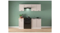 Komplet kuchenny Junona Line 180 cm biały/uni kaszmir z blatem
