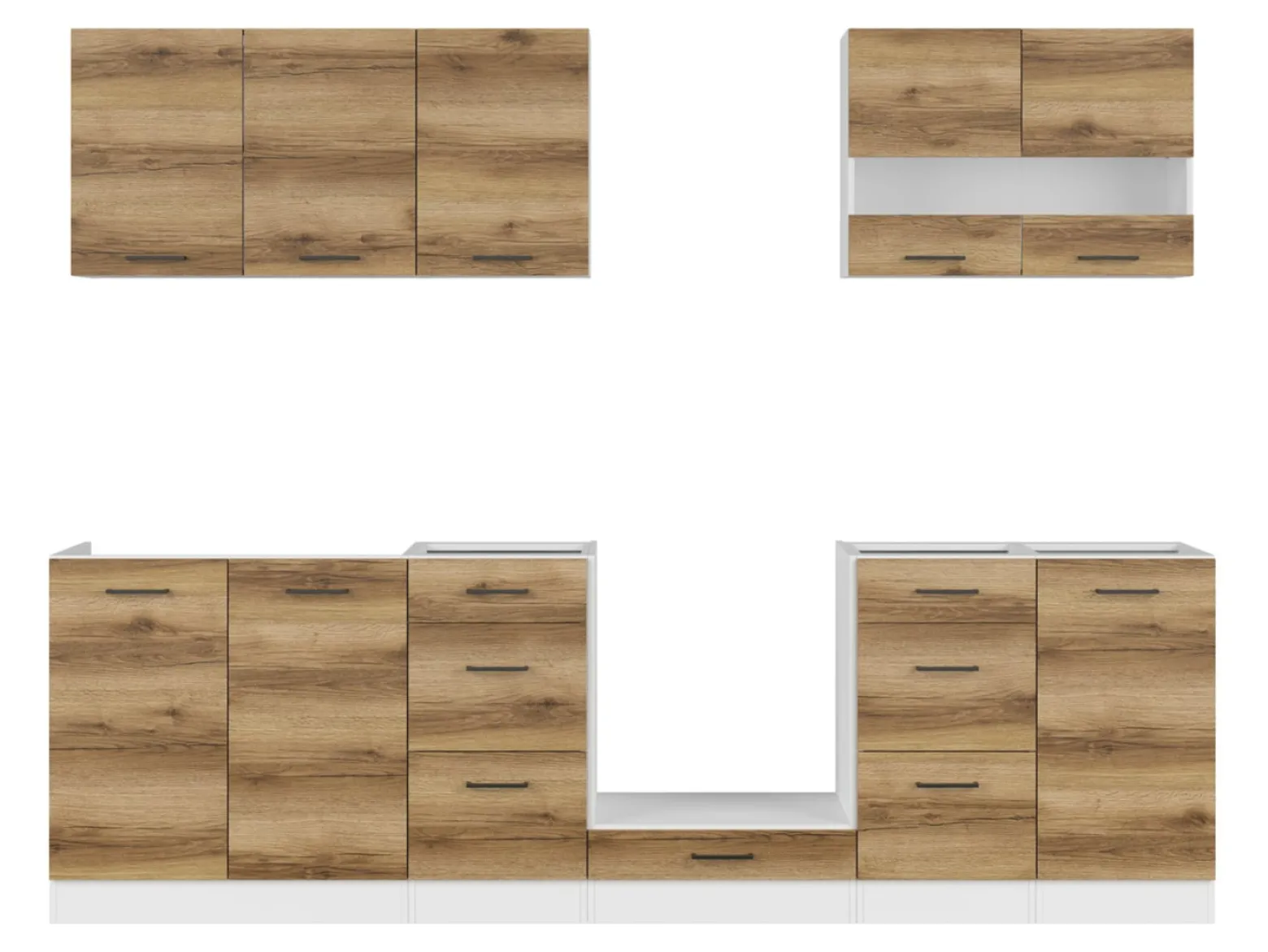 Komplet kuchenny Junona Line 260 cm dąb delano jasny