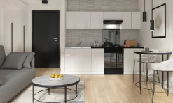 Komplet kuchenny Junona Line 240 cm biały połysk bez blatu