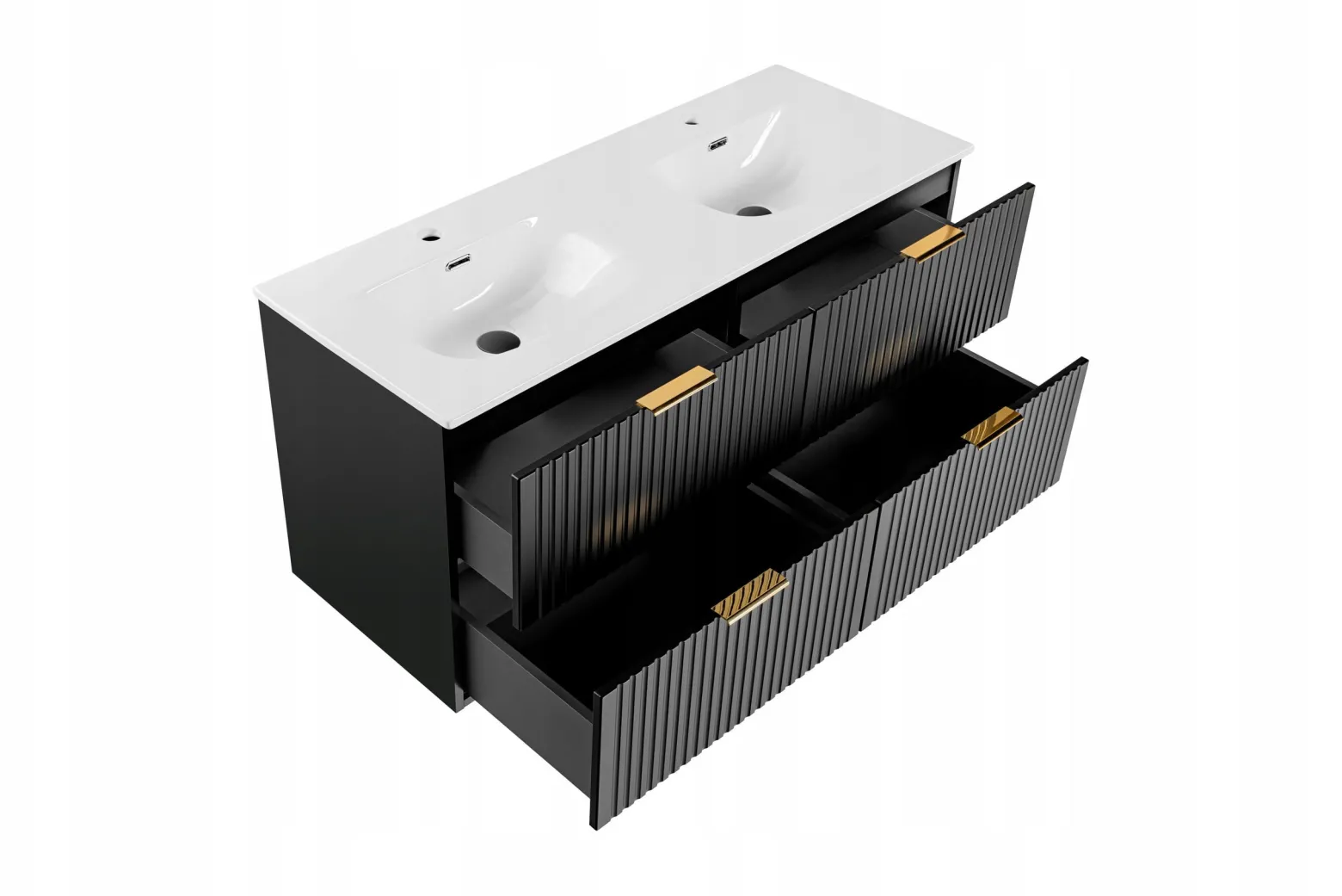 KOMPLET Mebli Łazienkowych ADEL BLACK ZESTAW 4 elementy