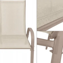 Komplet mebli balkon ogród stół + 2x krzesła Bergamo 6060 MI 2os. Taupe