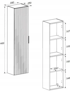 KOMPLET Mebli do Łazienki ADEL OAK 5 elementów DĄB WOTAN