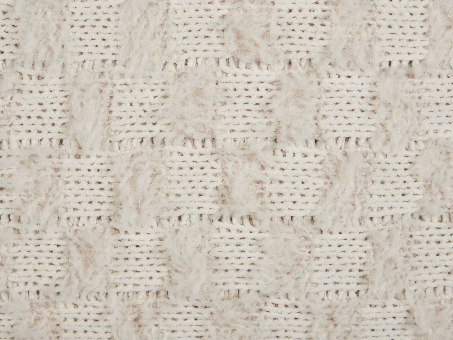 Komplet 2 poduszek pleciona 45 x 45 cm beżowe