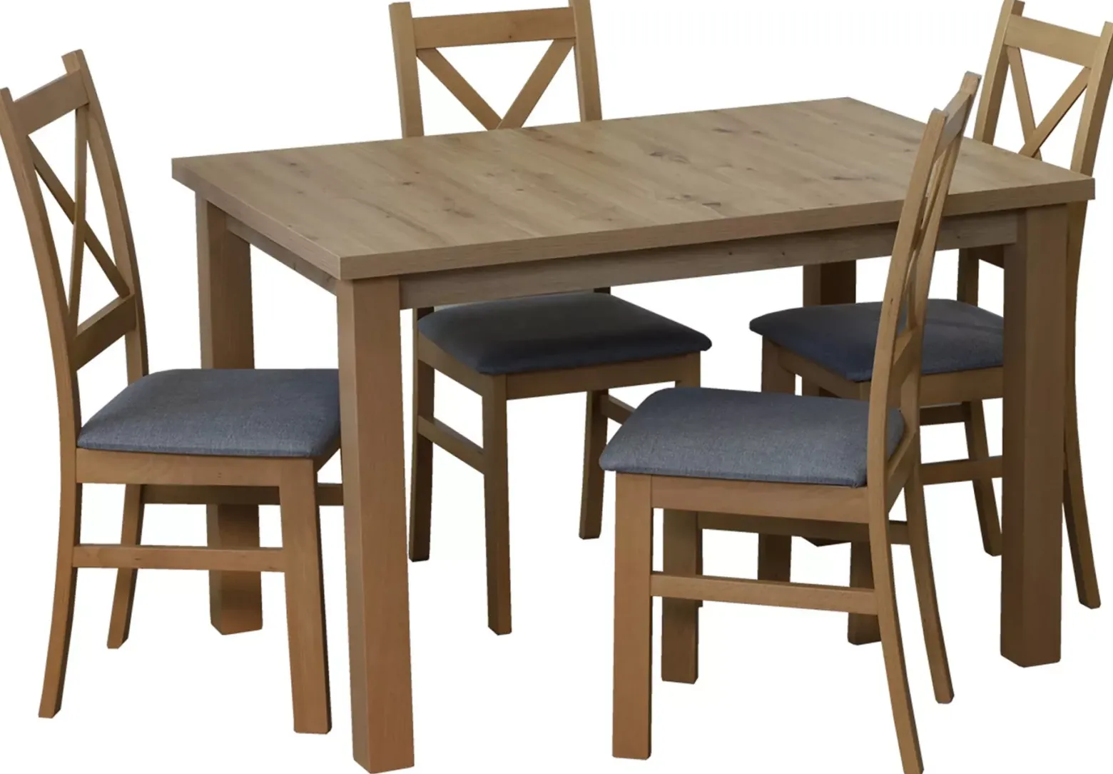 Komplet stół 120x80 z 4 krzesłami M008-4 Dąb Artisan