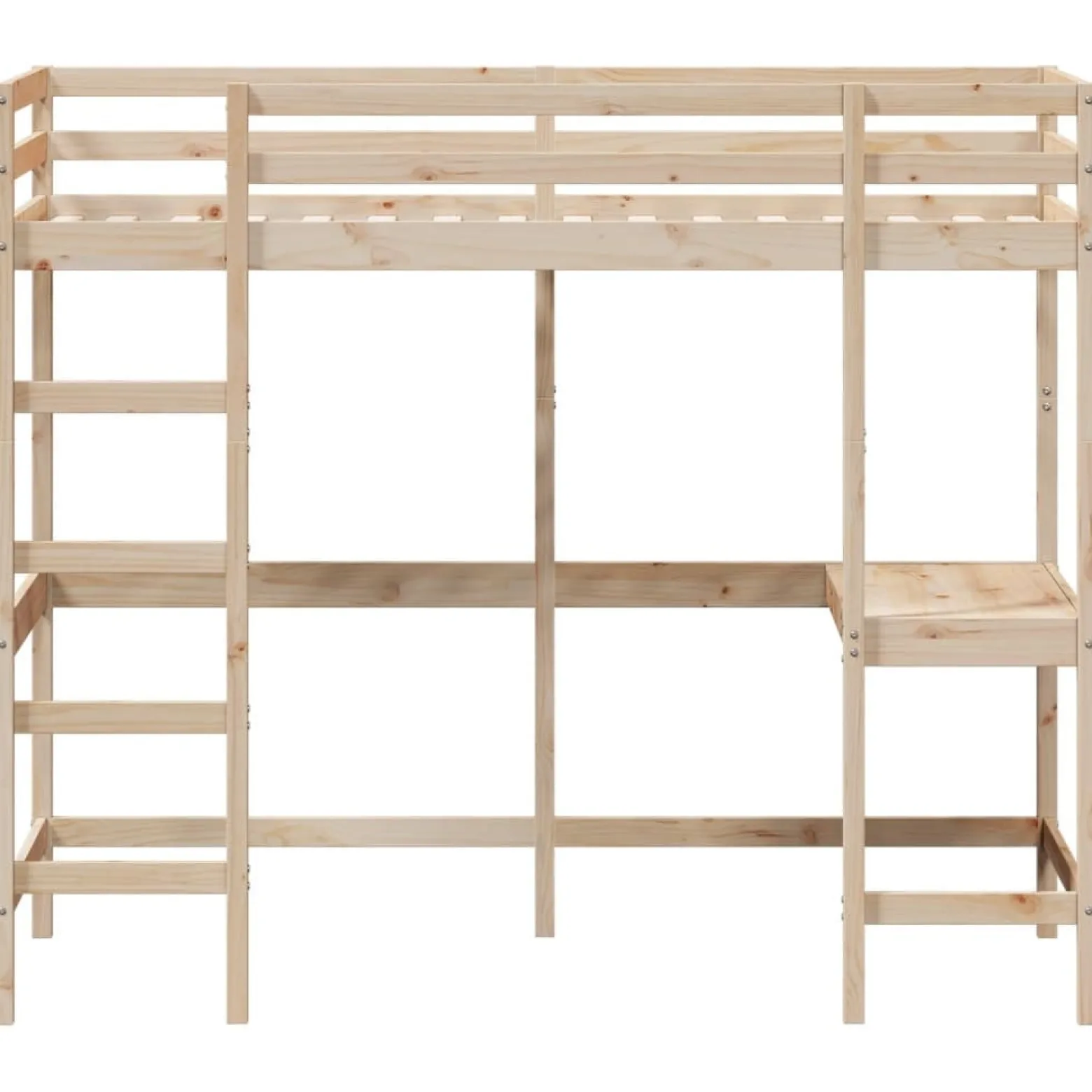 Łóżko na antresoli z biurkiem 100x200 cm lite drewno sosnowe