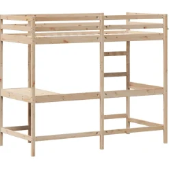 Łóżko na antresoli z biurkiem 100x200 cm lite drewno sosnowe