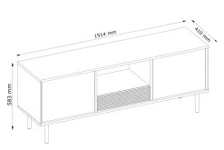 KONSIMO LOFTY Szafka pod telewizor na wysokich czarnych nóżkach loft