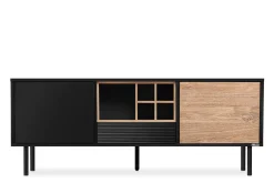 KONSIMO LOFTY Szafka pod telewizor na wysokich czarnych nóżkach loft