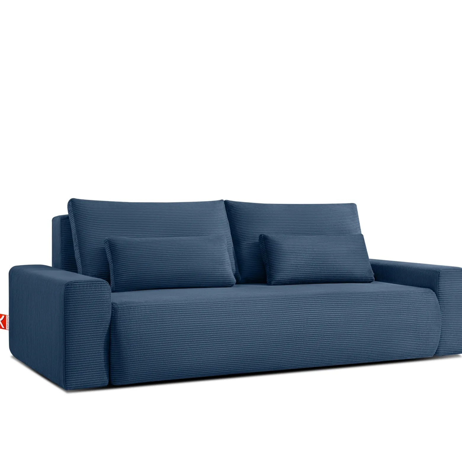 KONSIMO MOLLIS rozkładana sofa trzyosobowa, pojemnik na pościel, sztruks