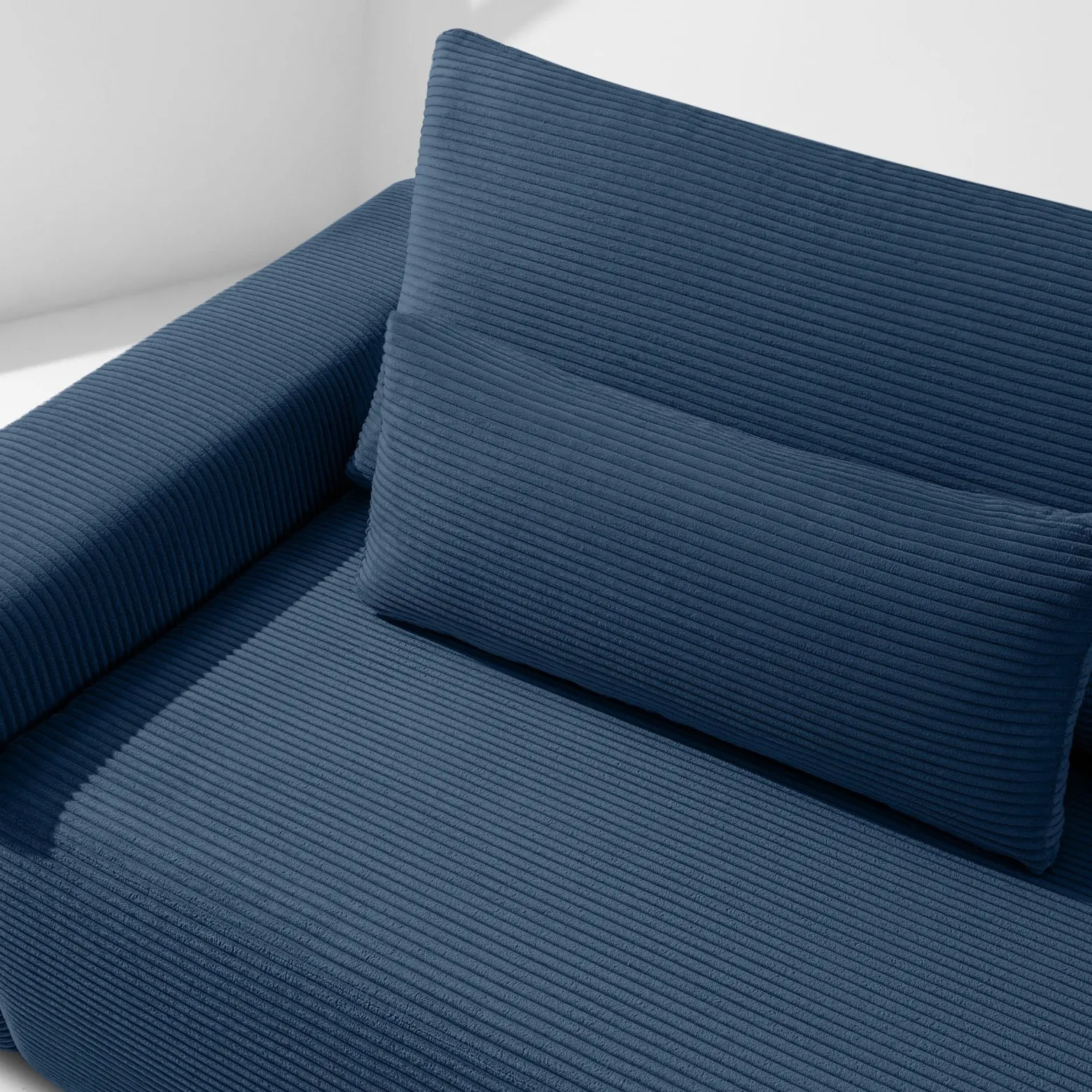 KONSIMO MOLLIS rozkładana sofa trzyosobowa, pojemnik na pościel, sztruks