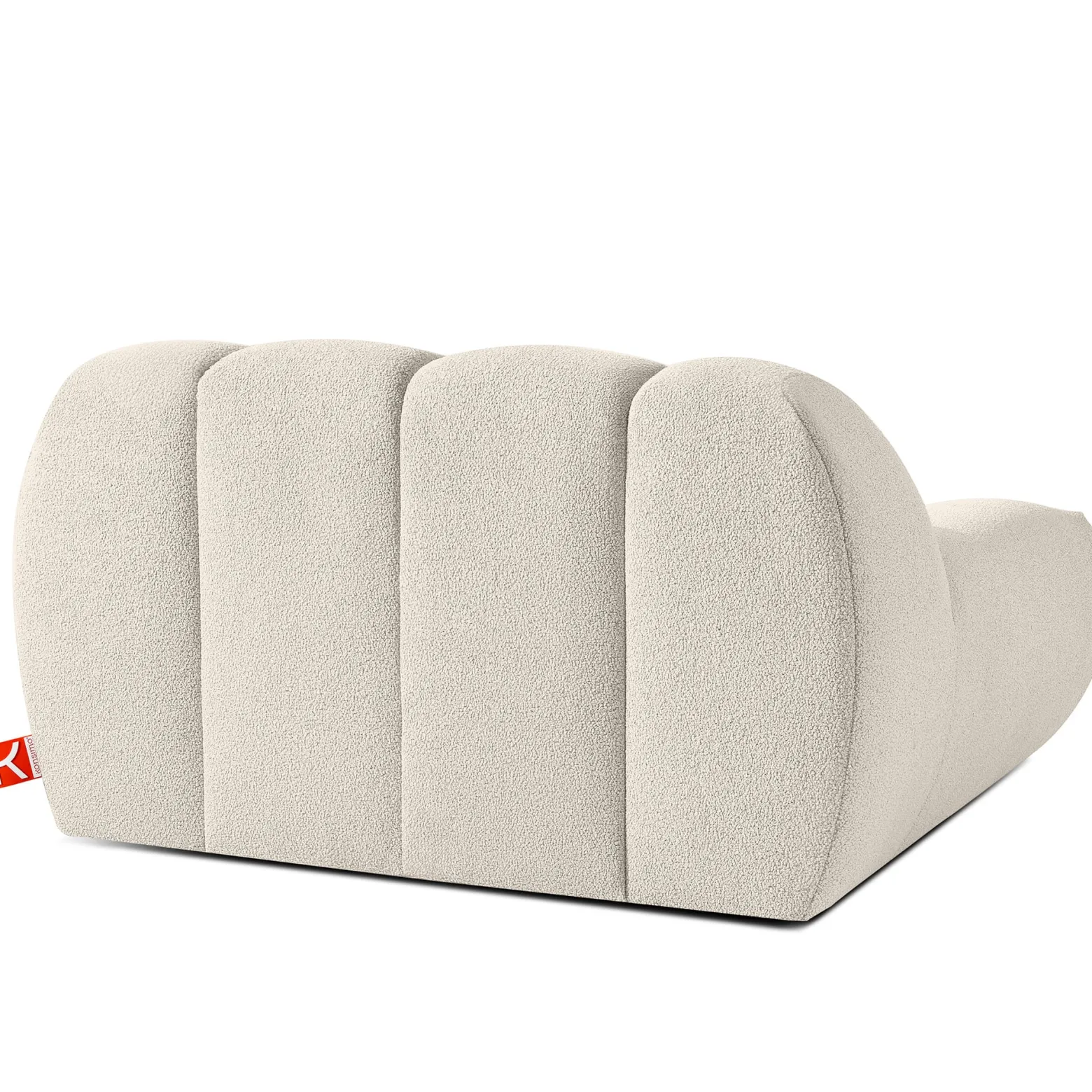 KONSIMO VENA Zestaw mebli sofa 2os. fotel i puf, japandi, tkanina boucle