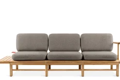KONSIMO ATREDA Sofa do ogrodu/na taras z półką, szara, boho szer.245 cm