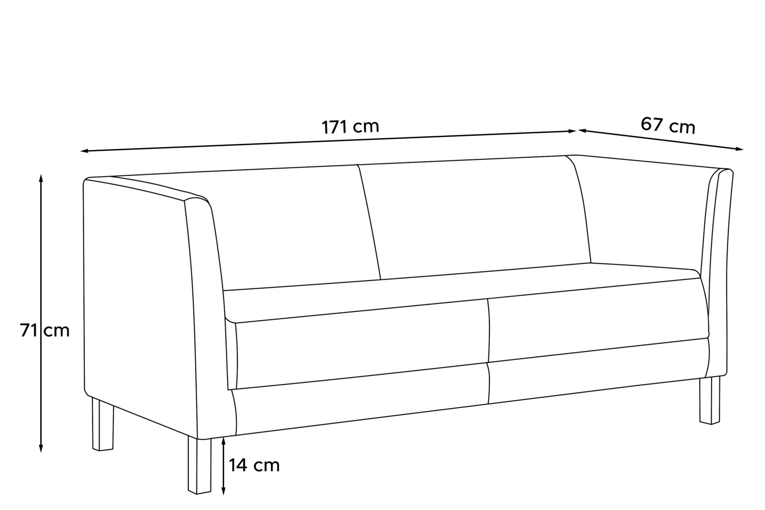 KONSIMO ESPECTO Sofa trzyosobowa z ekoskóry do salonu, szara