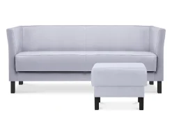 KONSIMO ESPECTO Sofa trzyosobowa z ekoskóry do salonu, szara