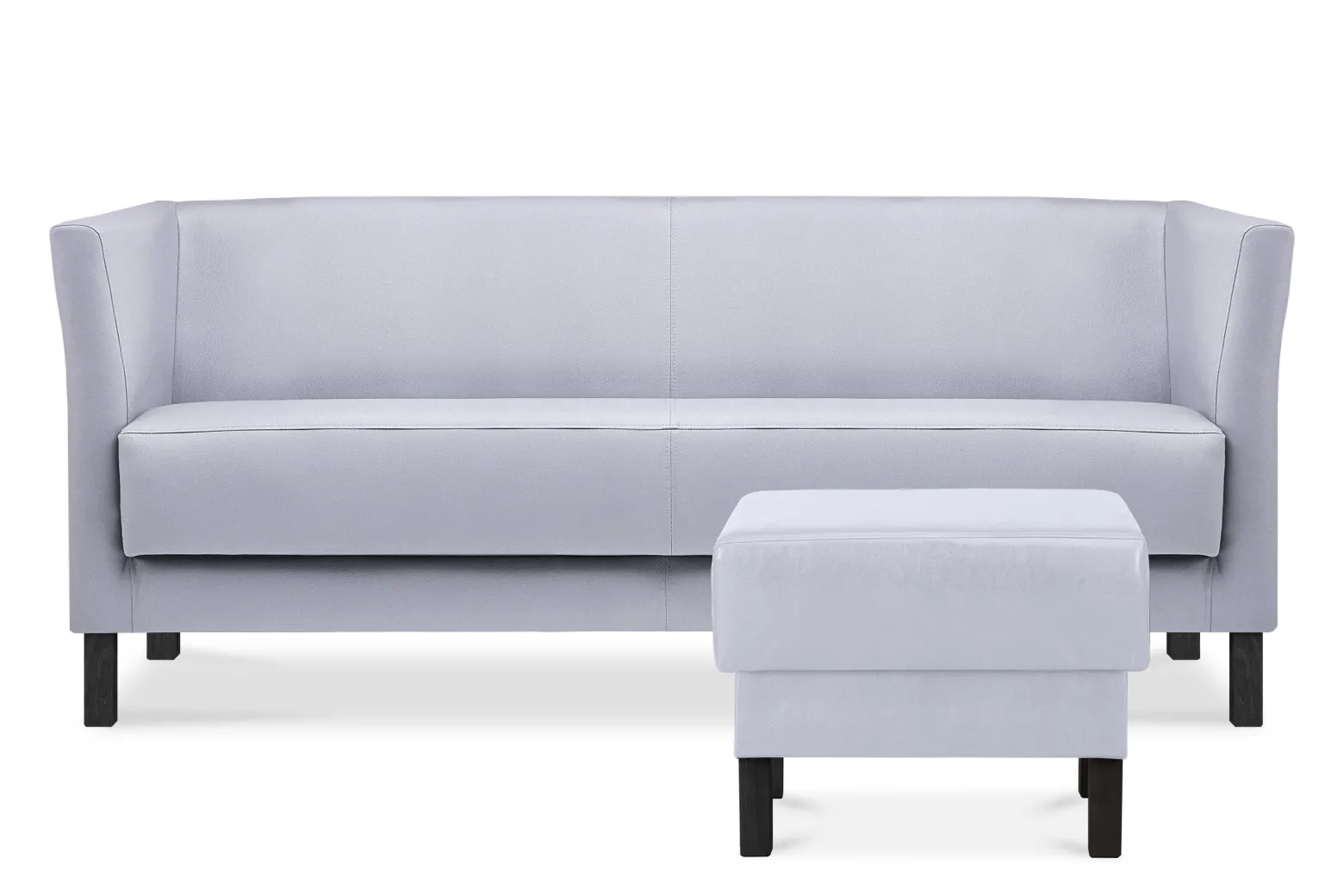 KONSIMO ESPECTO Sofa trzyosobowa z ekoskóry do salonu, szara