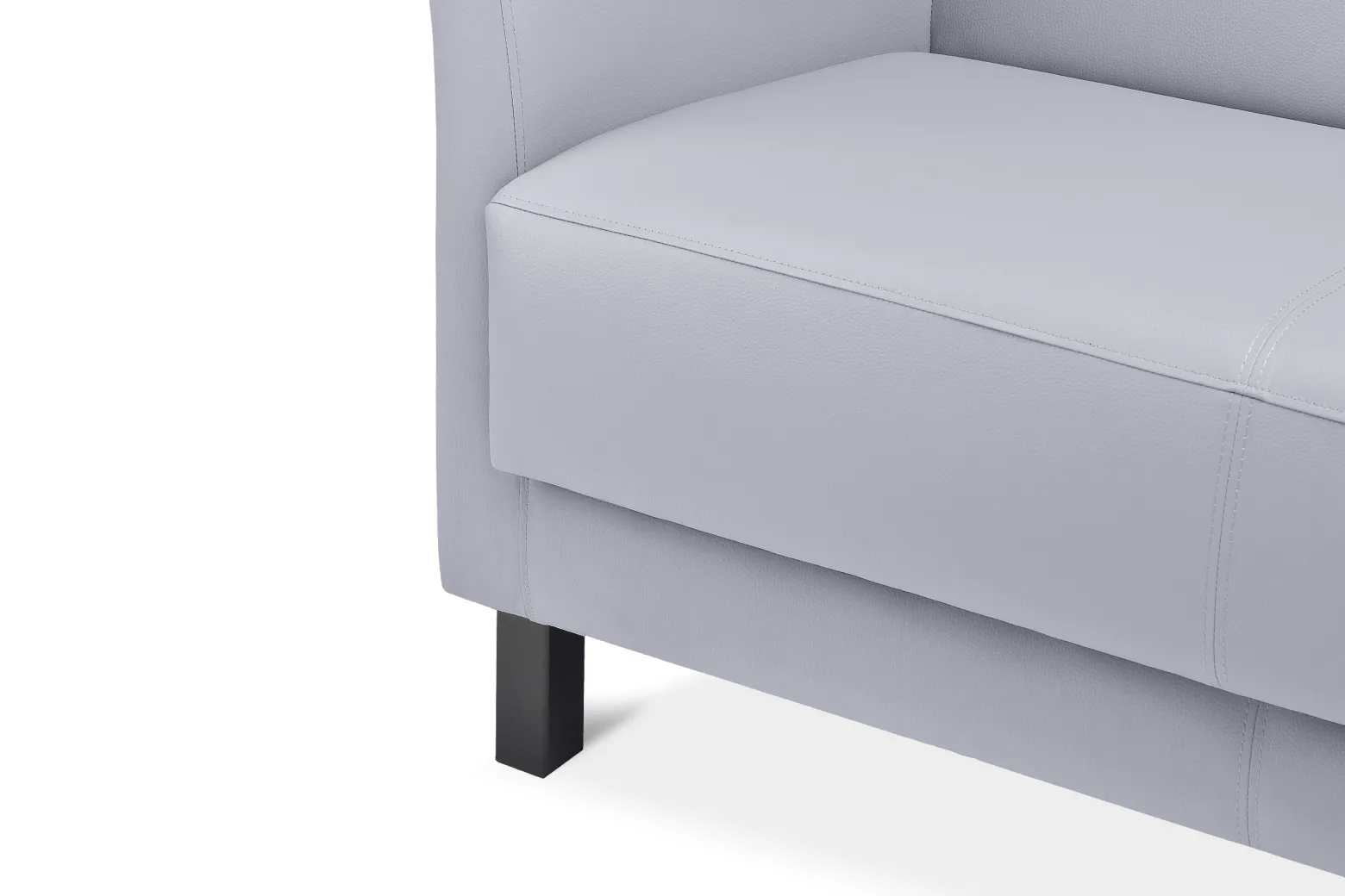 KONSIMO ESPECTO Sofa trzyosobowa z ekoskóry do salonu, szara