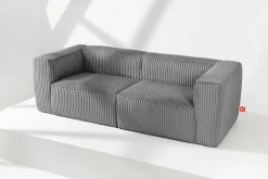 KONSIMO FEROX Nowoczesna sofa trzyosobowa w tkaninie sztruksowej