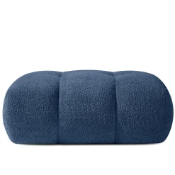 KONSIMO LIRA Puf tapicerowany tkanina boucle, z pikowaniami, styl japandi