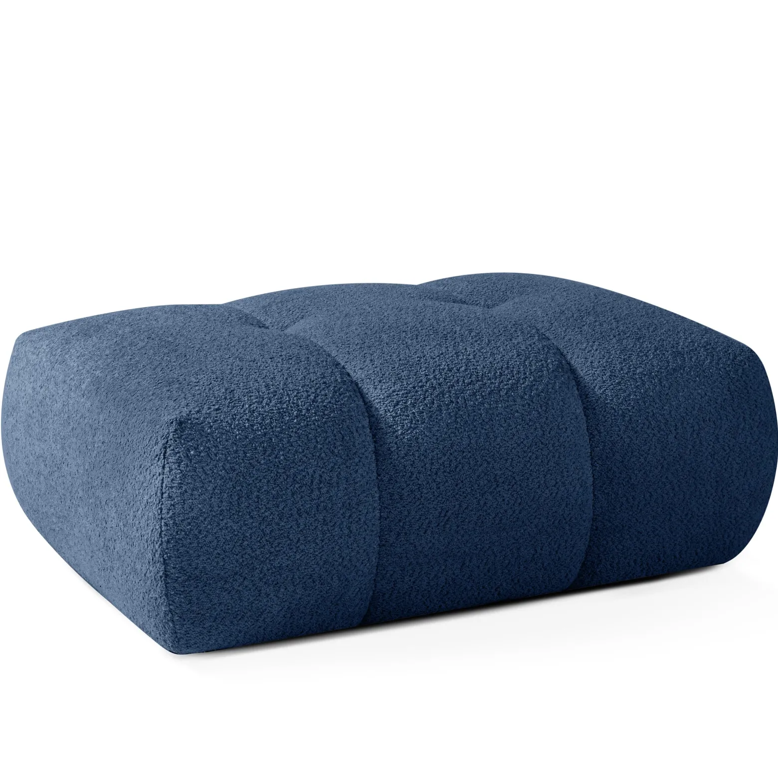 KONSIMO LIRA Puf tapicerowany tkanina boucle, z pikowaniami, styl japandi