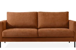 KONSIMO LUMO Trzyosobowa sofa na metalowych nóżkach, w stylu loft rudy