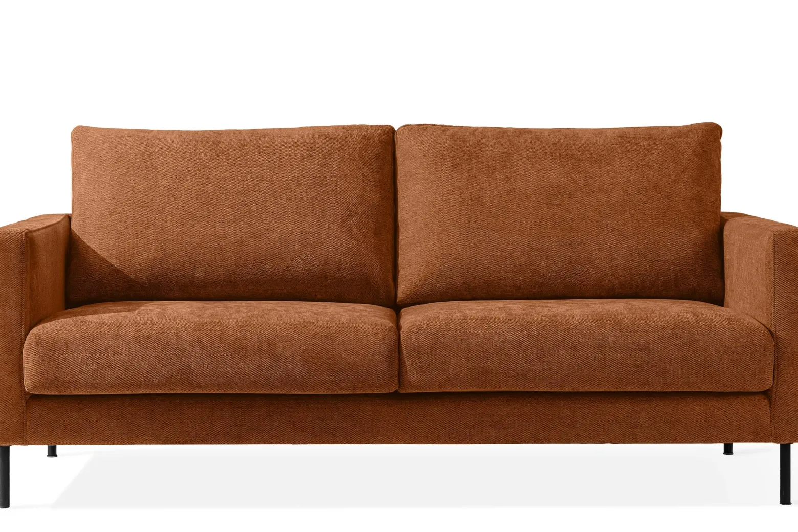 KONSIMO LUMO Trzyosobowa sofa na metalowych nóżkach, w stylu loft rudy